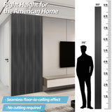 Art3d WPC Slat Wall Panels, 8-Pack 108 x 6 Inch 3D Wall Accents for Interior Wall Decor, Living Room, Bedroom, Black Art3d