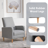 COLAMY Modern Upholstered Accent Chair Armchair with Pillow, Fabric Reading Living Room Side Chair,Single Sofa with Wood Legs, Light Grey COLAMY