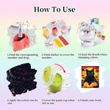 Gemozaic Halloween Paint by Numbers Kit for Adults Beginner- Black Cat Adult Paint by Number Kits on Canvas, Halloween Acrylic Oil Painting by Numbers Kits for Home Wall Decor 16X20 Inch Gemozaic