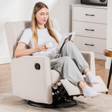 COMHOMA Rocking Recliner Chair,Swivel Glider Reclining Single Sofa Manual Rocker Recliners,Nursery Rocking Chairs with Upholstered Seating for Living Room Office(Beige) COMHOMA