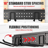 ZICANYCO Garage Tool Organizer Wall Mount 48 inches with 10 Adjustable Heavy-Duty Hooks, Garage Organization, Garden Tool Storage Rack, Yard, and Shed, Holds Up to 400 lbs ZICANYCO