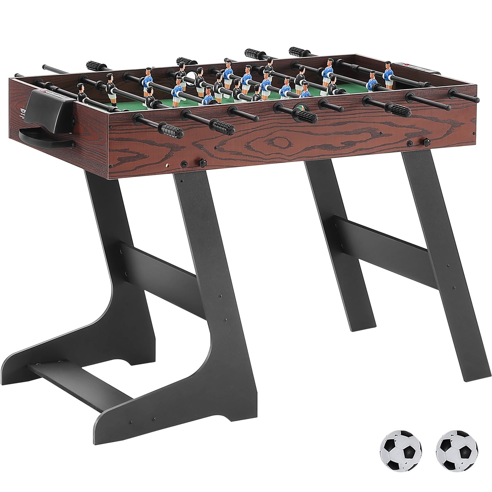 VEVOR Folding Foosball Table, 42 inch Standard Size Foosball Table, Indoor Full Size Foosball Table for Home, Family, and Game Room, Soccer with Foosball Table Set, Includes 2 Balls - WoodArtSupply