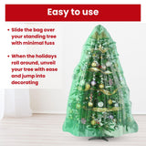 VicMore Christmas Tree Disposal & Removal Bag (9x6 ft) – Heavy-Duty, Tear-Resistant, Odorless PE Cover for Real or Artificial Xmas Trees – Extra Large, Dustproof & Multi-Use, Green VICMORE
