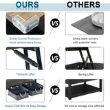 VINGLI 36" Lift Top Coffee Table with Free Cloth Storage Bins, Rustic Framhouse Black Coffee Table for Living Room, Small Modern Coffee Table for Small Space in Minimalistic Style, Black VINGLI