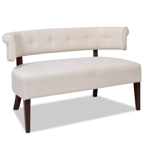 Jennifer Taylor Home Jared Roll Arm Upholstered Tufted Entryway Bench with Back Settee Jennifer Taylor Home