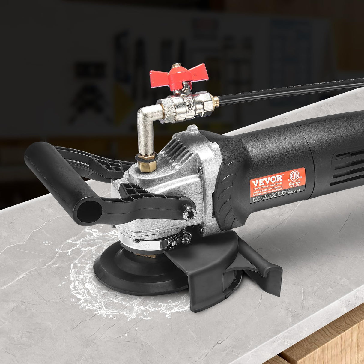 VEVOR Wet Polisher 800W, 4" Concrete Grinder with 6 Variable Speed and 7 Polishing Kits, Wet Grinder Machine for Marble, Granite, Stone, Rock, Tile, Equipped with a GFCI Switch, (1000 - 4000 RPM) VEVOR