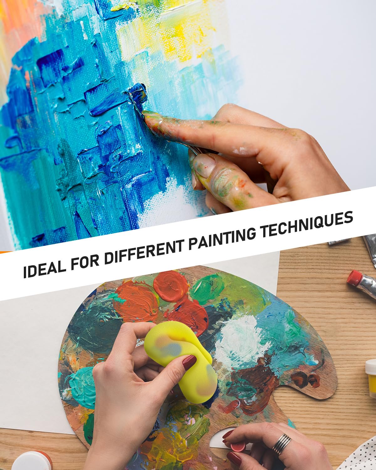 15 Colors Large Acrylic Paint Set (33.8 oz,1000 ml) - Smallbudi Art Painting Bulk Supplies for Multi Surface Canvas Wood Leather Fabric Rock Craft, Non Toxic Paint for Kid & Adult with Press Pump & Smallbudi