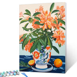 Tucocoo Orange Flowers in a Floral Pot Paint by Numbers Kits 16x20 inch Canvas DIY Oil Painting for Kids, Students, Adults Beginner with Brushes Acrylic Pigment Neo-Pop Style Painting(Without Frame) Tucocoo
