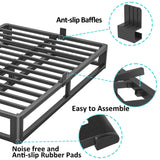 Firpeesy Upgrade Anti Bending and Round Corner Legs 10 inch Metal Queen Bed Frame 3500 LBS Heavy Steel Slats Support Platform Bed Frames No Box Spring Needed Platform Noise Free Easy Assembly Firpeesy