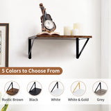 Axeman Deep Floating Shelves, 16W x 12D Rustic Wood Floating Shelves Set of 2, 12 Inch Deep Large Floating Shelves for Wall Decor, Hanging Shelves for Farmhouse Kitchen Bathroom Bedroom - Rustic Brown Axeman