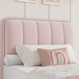 HITHOS Twin Size Bed Frame, Upholstered Pink Bed Frame with Button Tufted Headboard, Heavy Duty Metal Mattress Foundation with Wooden Slats, Easy Assembly, No Box Spring Needed (Pink, Twin) HITHOS