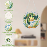 AIBOERL Diamond Art Hanging Kit for Adult,Special Shaped Rhinestone,DIY Acrylic 5D Diamond Art Painting Window Pendants Home Garden Wall Hanging Kits Hanging Ornament,Double Sided. (Turtles) AIBOERL