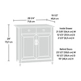 Sauder Edge Water Utility Cart/Stand, L: 28.19" x W: 19.45" x H: 29.02", Estate Black finish Sauder