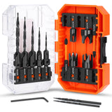 Matework Countersink Drill Bit Set, M2 Cobalt HSS Counter Sink Drill Bit for Wood, Adjustable Depth Drill Bit Set, 15PCS Wood Plug Cutter Drill Bit Set for Woodworking Matework