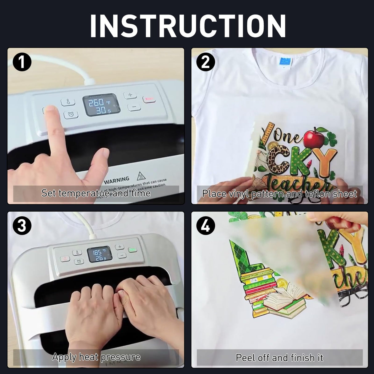 IMREN Heat Press Machine, 12" x 10" Portable Heat Press for T Shirts and Hoodies,Heat Transfer for Sublimation,Vinyl,Heat Transfer Project, Heat Press Machine Up to 410℉(210 ºC) - Black Imren