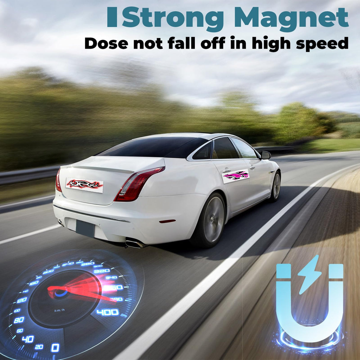 4Pcs Car Door Magnets, Flexible Blank Magnetic Sheets for Custom Signs, Bumper Stickers Magnets, Turn Any Decals into A Magnets, Strong Durable Car Magnets for Cars, Refrigerator BFXM