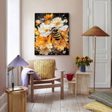 HMZephitiquc Bee Paint by Numbers Kit for Adults Beginners, Adult Paint by Number Kits on Canvas Bee, Easy DIY Craft Painting by Numbers Home Wall Decor 16x20 in HMZephitiquc