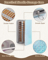 Aeelike Interchangeable Knitting Needles Set, 13 Pairs Circular Knitting Needles Set Bamboo Knitting Needles with Case Knitting Accessories for Socks Blankets Cushions Aeelike