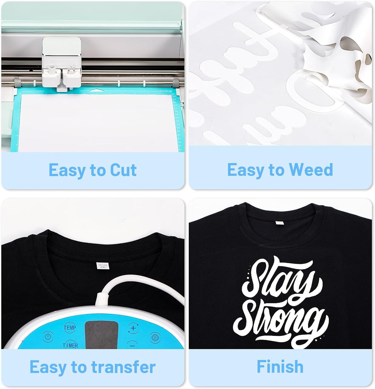 Hisiu White HTV Heat Transfer Vinyl,12" x8ft White Iron on Vinyl for T Shirts, Glossy White HTV Vinyl Roll for Cricut and All Cutting Machine, Stretch Vinyl Easy to Cut and Transfer DIY Design Hisiu