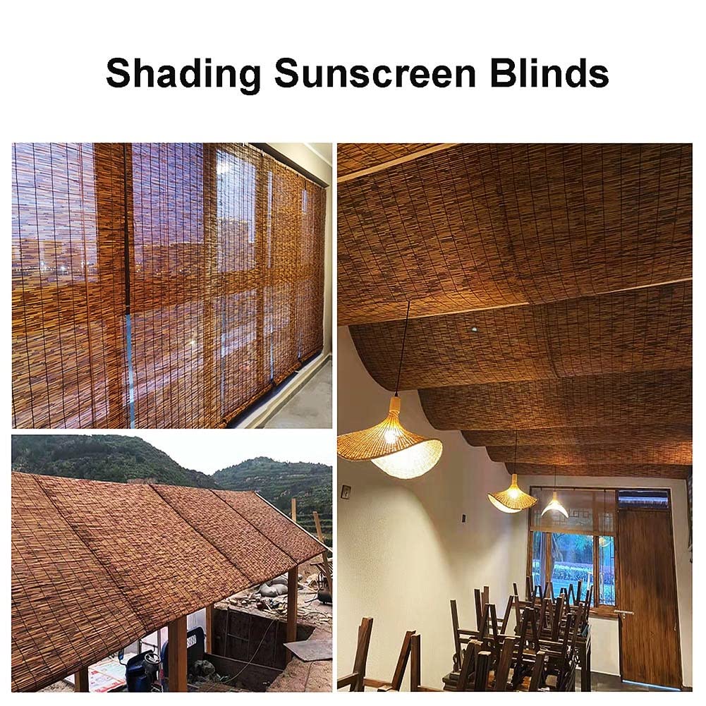 Light-Filtering Natural Bamboo Roll-Up Blinds - Cordless Retro Shades for Indoor & Outdoor Use (78"x84")