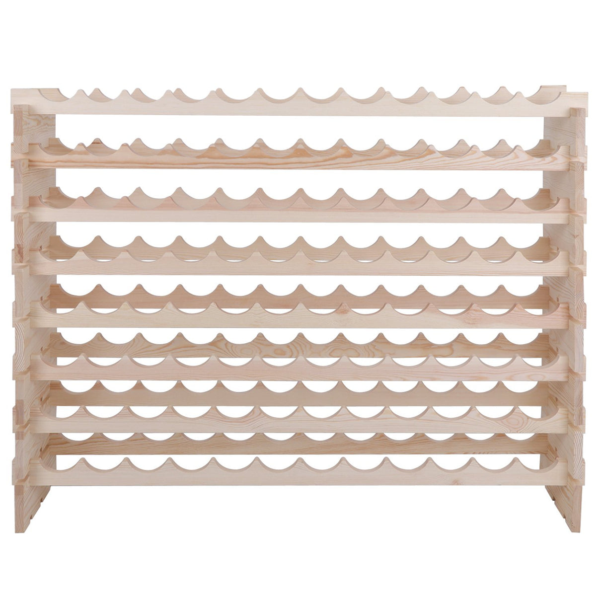 Smartxchoices 96 Bottle Modular Wine Rack Freestanding Floor Wine Holder, Stackable Wine Storage Rack Display Shelves, Solid Wood - Wobble-Free (96 Bottles) Smartxchoices