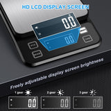 22lb Waterproof IPX67 Kitchen Scale with 0.1g/0.001oz High Precision, Diyife Large Stainless Steel Food Scale, 10 Unit, Washable, Hangable, USB Rechargeable, LCD Display, for Cooking, Baking Diyife