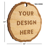 Andaz Press Personalized Baby 1st Christmas Real Wood Rustic Farmhouse Keepsake Christmas Ornament, Engraved Wood Slab, My First Christmas, Sophia Anne 2024, Rustic Laurel Leaves, 1-Pack Andaz Press