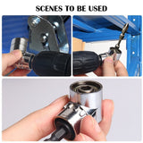 CIGOTU Impact Grade Power Hand Tools Driver Sockets Adapter Extension Set, 3Pcs 1/4 3/8 1/2" Hex Shank Drill Nut Driver Bit Set + 105 Degree Right Angle Driver Extension Screwdriver Drill Attachment CIGOTU