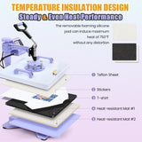 Whubefy Heat Press Machine for T Shirts 15x15 with 30OZ Tumbler Press 5 in 1 Slide Out & Swing Away Digital Heat Transfer with 3 Pre-Set Modes & Counting Function for Bulk Press Hat Cap Mug Plate Whubefy