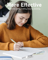 Nicpro 4 PCS Pastel Mechanical Pencil 0.7mm, Cute Fast Click Mechanical Pencils Set with 8 Tubes HB Lead Refills, Erasers, Eraser Refills for School, Student Writing, Drawing, Sketching - with Case Nicpro