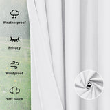 Easy-Going Outdoor Curtains Waterproof Windproof Weatherproof Curtain for Patio, Cabana, Porch, Pergola and Gazebo, Grommet Top and Tab Bottom Drape, 1 Panel, 54x84 inch, White Easy-Going