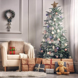 Brizled Christmas Tree Topper, 12-inch Rattan Star Treetop with 10 Warm White Lights, 120V UL Certified Xmas Tree-top Star Lights for Christmas Tree Ornament Indoor Party Home Decoration Brizled