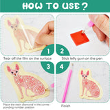 Hungdao 24 Pcs 5D DIY Diamond Sticker Painting Creative Sticker Kids Painting Kits Resin Rhinestone Gem Art Kits for Kids Adult Activity New Year Party Gifts (Cat) Hungdao