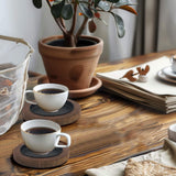 Candle Holder: Rustic Round Wooden Candle Tray for Cozy Home Farmhouse Decor, Set of 2 (Brown) QUALEONA