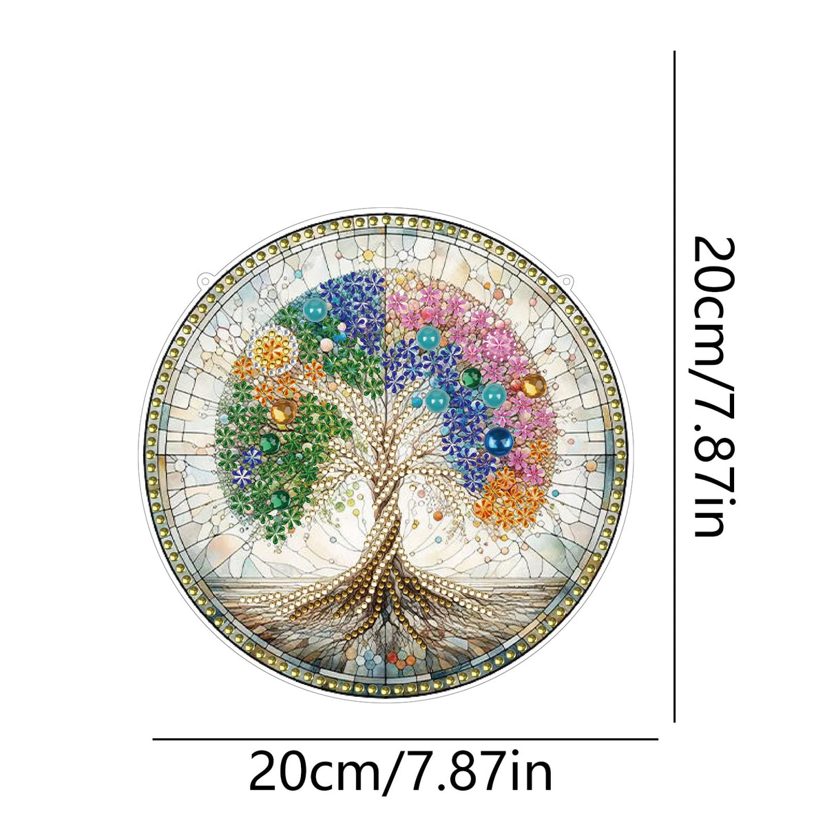 STGLCR DIY 5D Tree of Life Diamond Painting Kits Hanging Sign Wall Art Sign Tree Diamond Art Suncatcher Window Hanging Ornament Window Pendants Home Garden Wall Door 7.8inch STGLCR