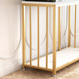 WOULHOMY 29 Gallon Fish Tank Stand, Metal Aquarium Stand with Shelves for Fish Tank Accessories Storage, Reptile Tank Turtle Terrariums Stand for Home Office (Gold) WOULHOMY