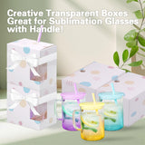 12 Cup Wraps for Glass Cups with Ribbon,Sublimation Glass Gift Boxes,Glass Cup Boxes,Gift Wrap Boxes for 12oz 16oz Cup,Glass Gift Box for Birthday Presents,showcasing,displaying GOGOBAY