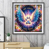 ARPADAMO Angel Wings Diamond Art Kits for Adults,5D Diamond Painting DIY Dog Paw Diamond Art Diamond Painting Kits for Adult,Round Full Drill Diamonds, Diamond Art Kits for Home Decor-13.78x13.78inch ARPADAMO
