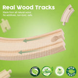 TOY Life Wooden Train Set with Crane Wood Train Tracks 60pcs Toddler Boy Toys for 3 Year Old Boys - Fits Thomas Brio Melisa Chugginton Train Track TOY Life