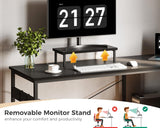 ODK 47 Inch Small L Shaped Computer Desk with Reversible Storage Shelves, L-Shaped Corner Desk with Monitor Stand for Small Space, Modern Simple Writing Study Table for Home Office Workstation, Black ODK