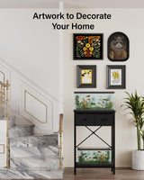 FILKO Fish Tank Stand 10 Gallon: Sturdy Aquarium Stand with Accessories Storage - Metal Fish Tank Table for 5-10 Gallon Reptile Breeder Turtle Terrarium - 19.4"X16.5" Weight Capacity 220 lbs FILKO