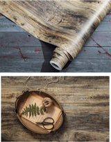 PoetryHome Self Adhesive Distressed Wood Grain Wall Paper for Cabinets Countertop Table Desk Furniture Removable Shelf Liner Wallpaper 15.7x98 Inches PoetryHome