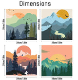 4 Pack Paint by Number for Adults, Easy Sunset Landscape DIY Arts and Crafts for Adults Beginner with Paints Brushes, Tree River Mountain Acrylic Paint Set for Home Decor 8×8 Inch eniref