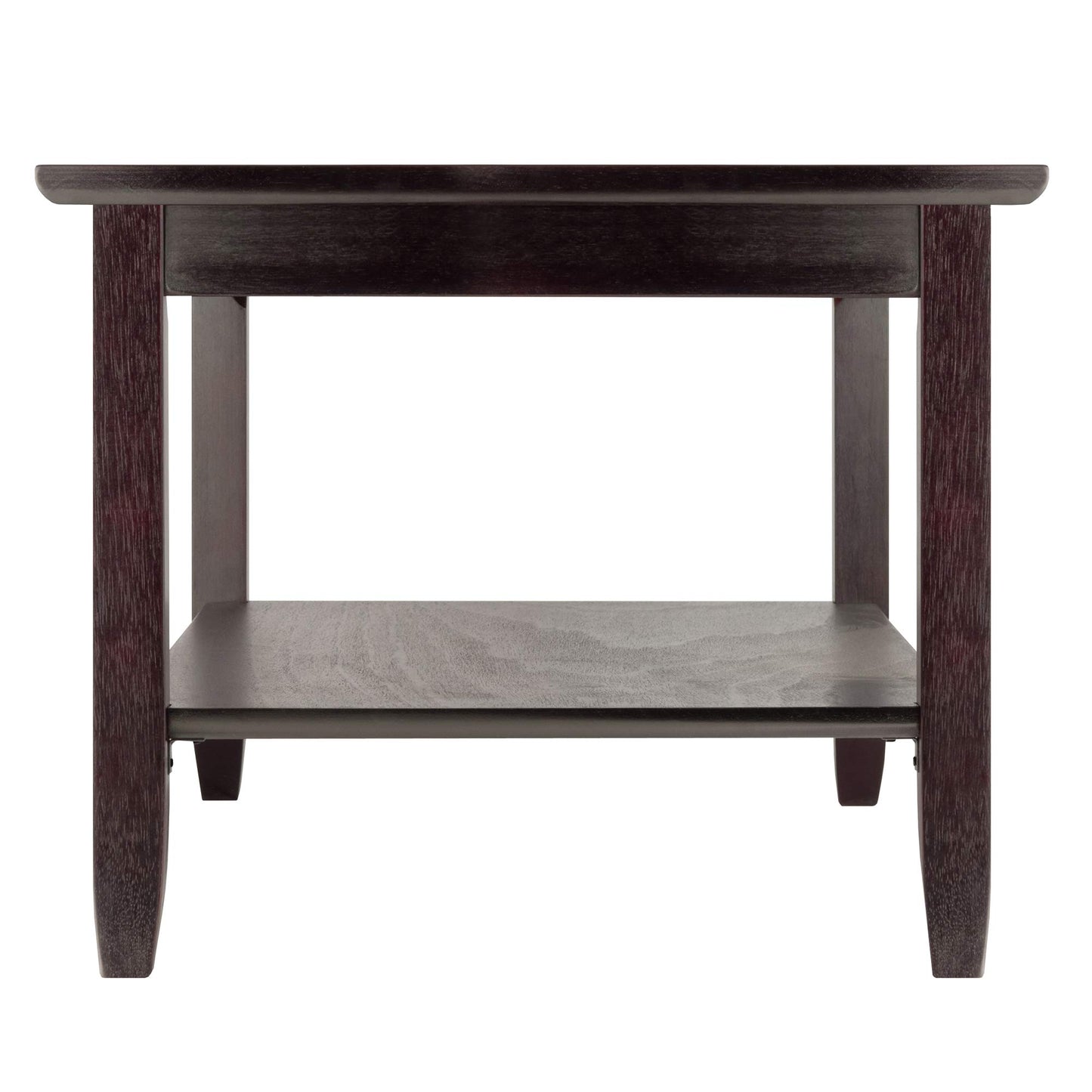 Winsome Genoa Rectangular Coffee Table with Glass Top And Shelf, Espresso - WoodArtSupply