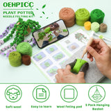 OEHPICC Needle Felting Kit, 5 Pack Hanging Plants Needle Felt Beginner Kit, Including Basic Needle Felting Tools, Instructions, Needle Felt Craft Kit for Indoor Outdoor Office and Home Decor OEHPICC