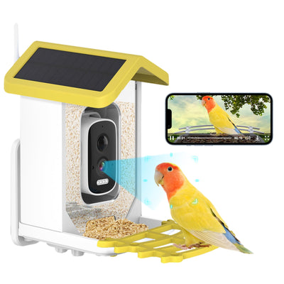 Smart Bird Feeder with Camera, HD Camera Bird Feeder, Solar Powered, Auto Capture Bird Videos & Detection, Solar Powered Wireless Birdhouse Camera for Outdoors, Perfect for Bird Lovers