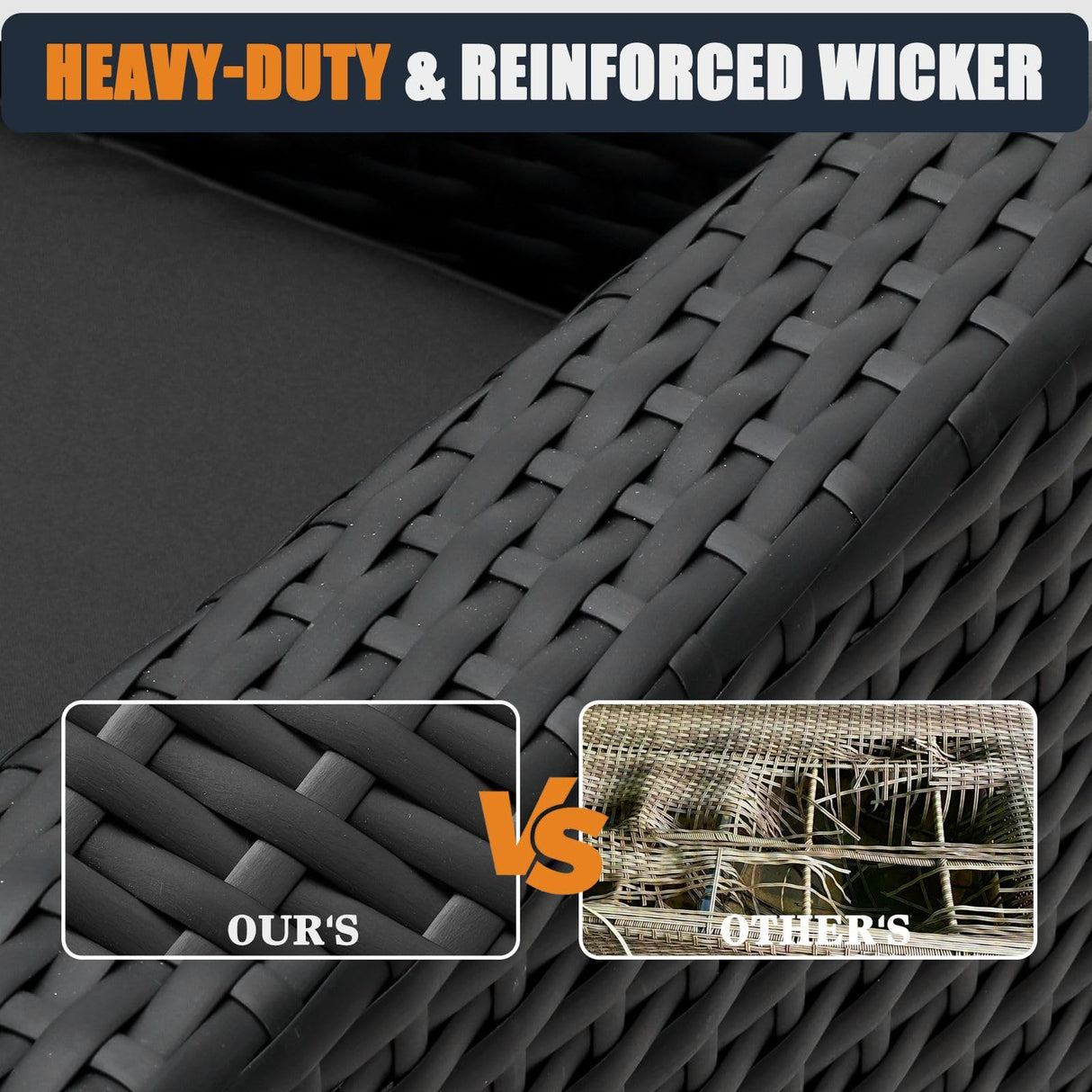 KHOLH Patio Furniture Set with Fire Pit Table, 9 Pieces Outdoor All-Weather Wicker Conversation Sectional Chair Sofa Set with 2 Swivel Chairs KHOLH