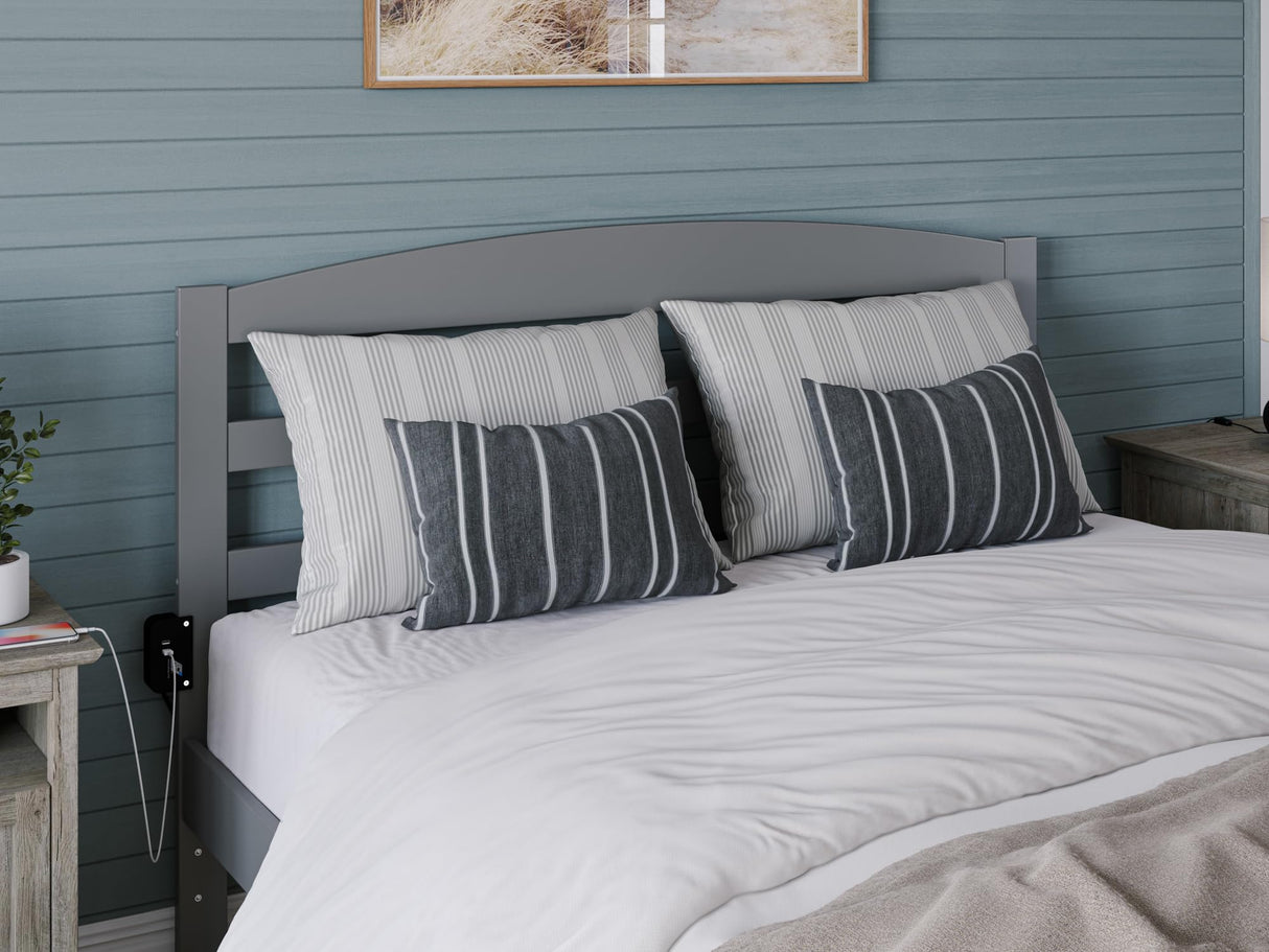 AFI, Warren Queen Platform Bed with Matching Footboard & Twin XL Trundle, Grey AFI