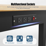 Maemttes 60” Chipboard Wood Work Bench Work Table with Drawers, Heavy-Duty Adjustable Workbench with Power Outlets, 3000 Lbs Capacity Tool Bench Workstation for Garage, Workshop Maemttes