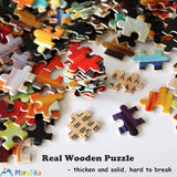 Moruska Sunrise Sailing Boat Puzzle for Adults 1000 Piece Wooden Jigsaw Puzzle Gradient Color Oil Painting Art Puzzles Difficult and Unique Moruska